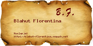 Blahut Florentina névjegykártya
